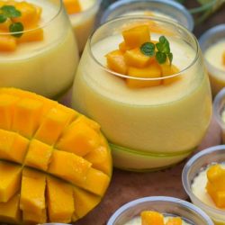 Kreasi Resep Puding Buah Silky Pudding Mango dan Puding Lumut Leci