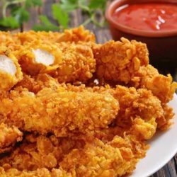 Resep Chicken Strip Lengkap dengan Saus Keju dan Sauteed Komatsuna